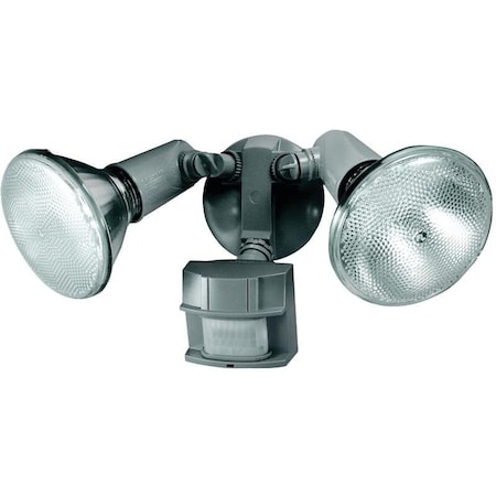 Heath-Zenith Motion Activated Security Light, 120 V, 300 W, 2Lamp, Halogen Lamp, MetalPlastic Fixture HZ-5411-GR